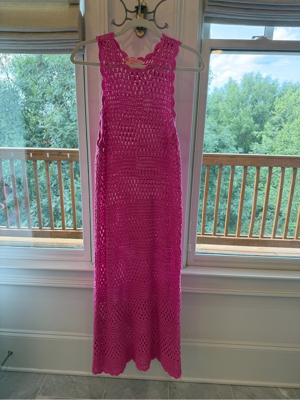 Show Me Your Mumu Barbie Pink Crochet cover-up